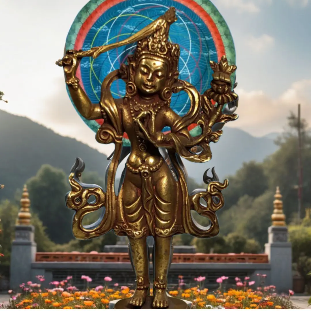 Mañjushri or Mañjughosha, one of the eight great bodhisattvas who were the closest disciples of the Buddha